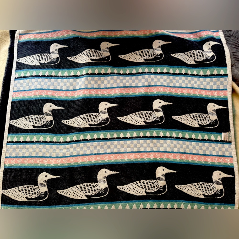 Vintage made in USA L.L. Bean reversible duck blanket 100% cotton